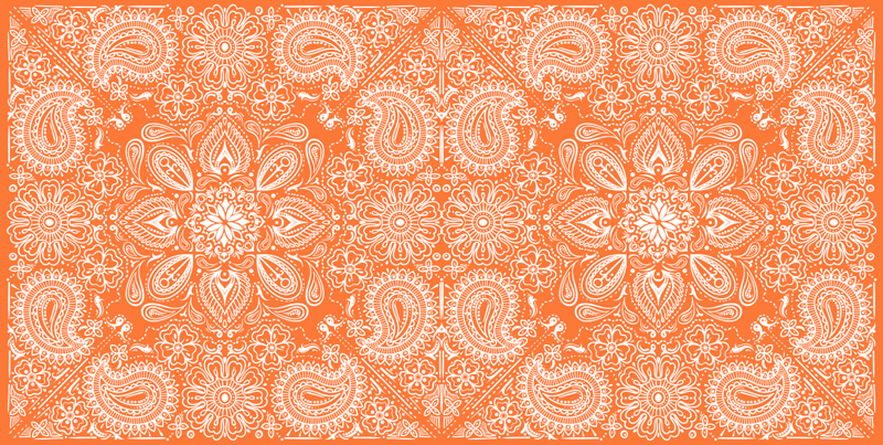 Kitchen vinyl rug in paisley tile design - TenStickers