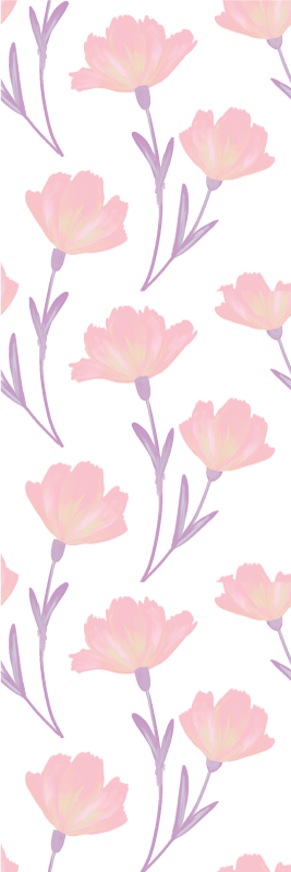 Bedroom vinyl rug with minimalist watercolor flowers - TenStickers