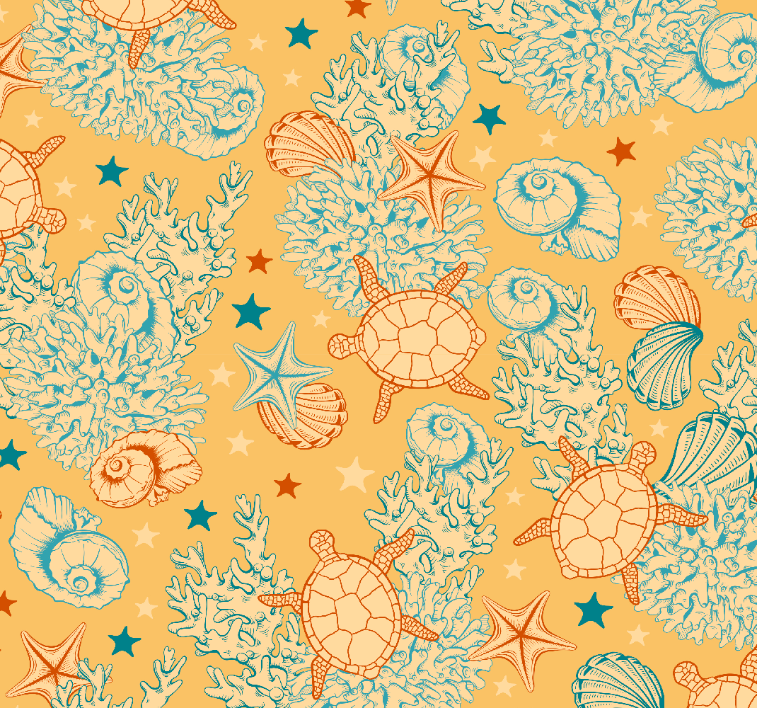 Bedroom vinyl rug in soft undersea colors - TenStickers