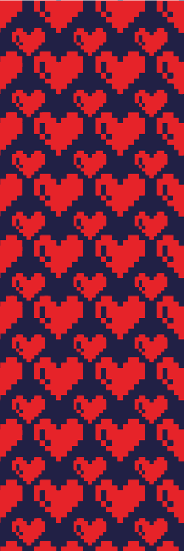 Bedroom vinyl rug with a pattern of red hearts on blue - TenStickers