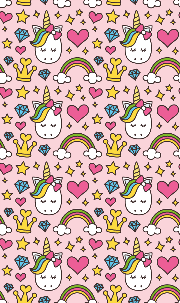 Cute rainbows and unicorns vinyl rug - TenStickers