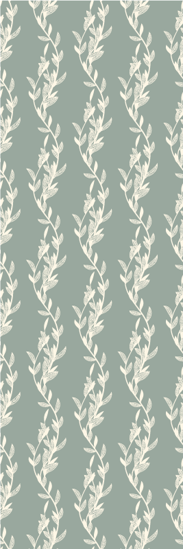 Bedroom vinyl rug with provencal small leaves design - TenStickers