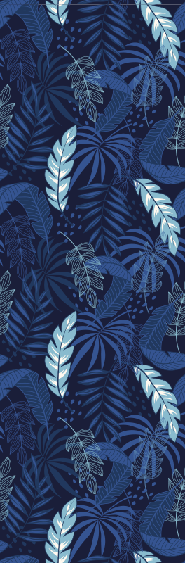 Blue maranta and panther bedroom vinyl rug - TenStickers