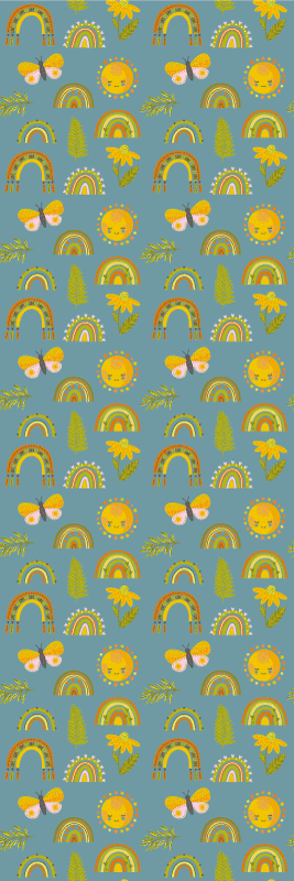 Bedroom vinyl rug with a messy thick hand-drawn pattern - TenStickers