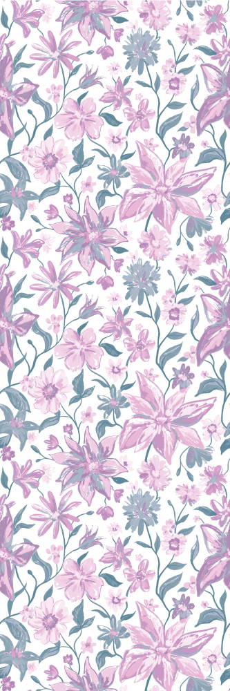 Bedroom vinyl rug in pink and grey roses - TenStickers