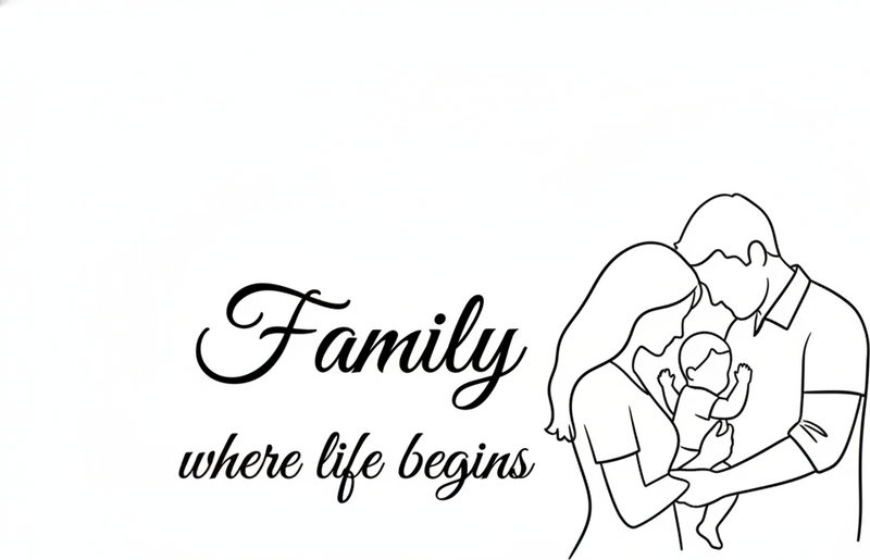 Bedroom vinyl rug family where life begins - TenStickers