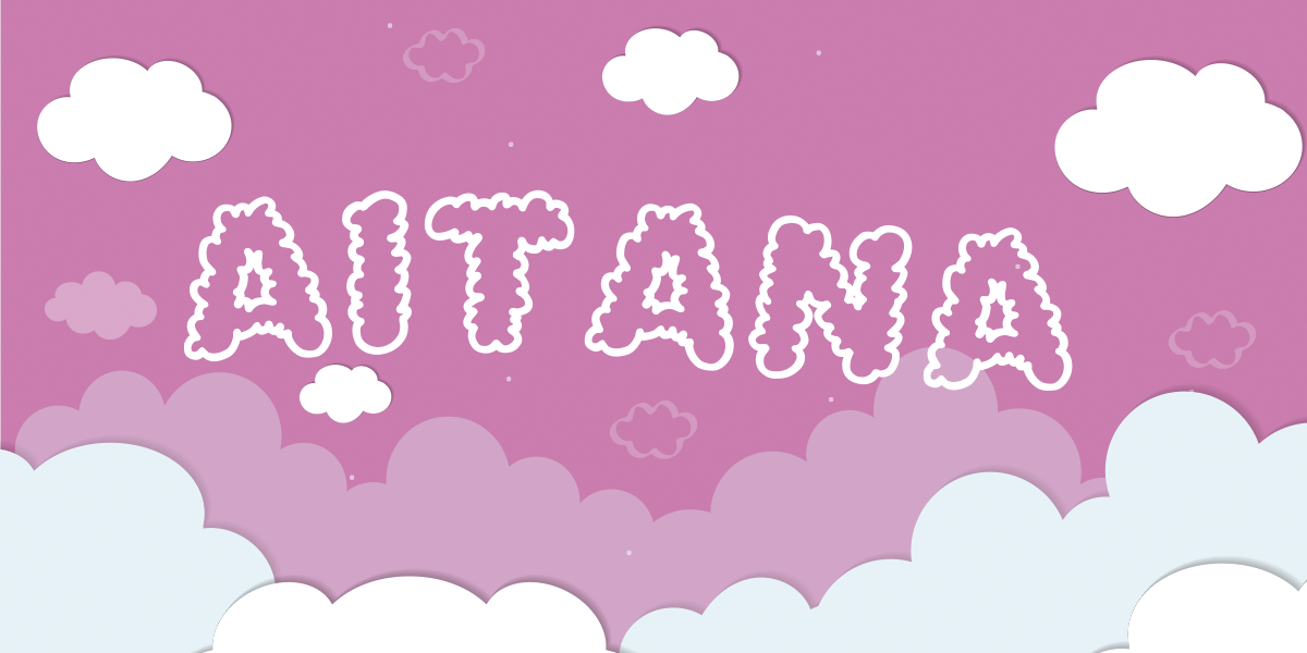 Custom Cloudy Name Floorpiece nursery vinyl rug - TenStickers