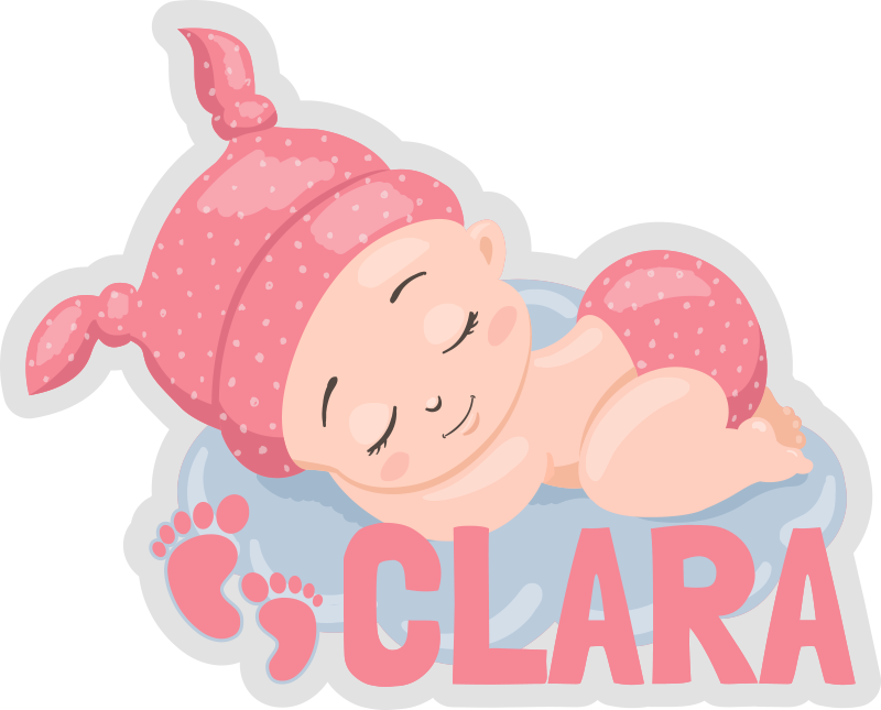 Customizable Sleeping Baby Footprints personalised rug - TenStickers