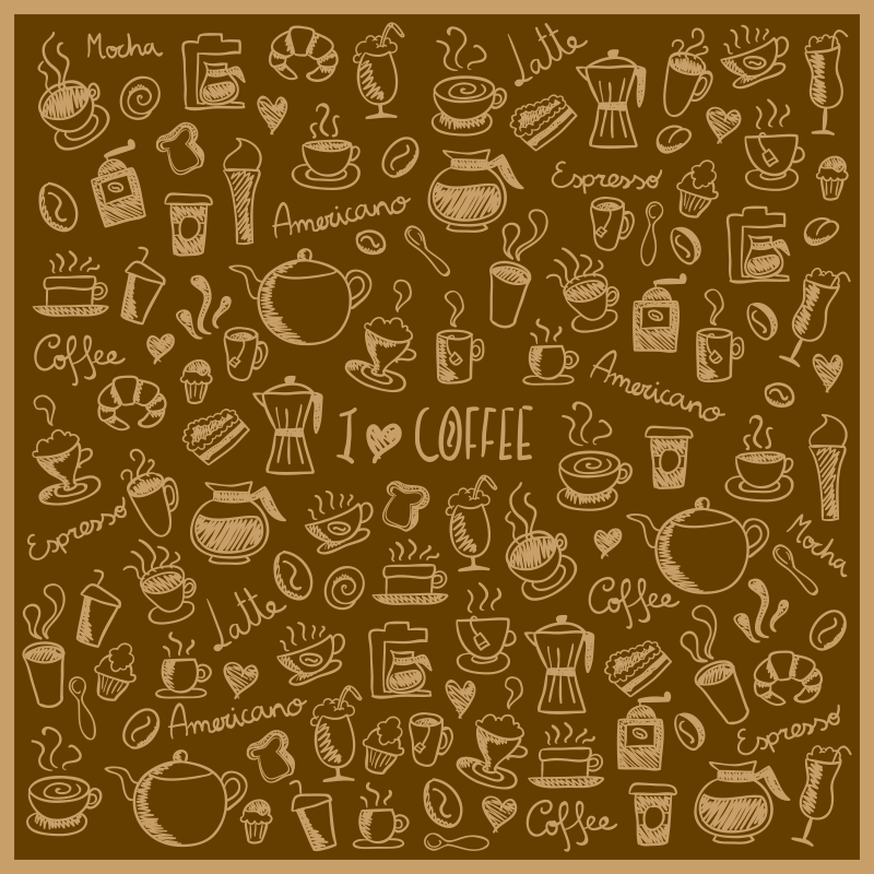 Wonderful coffee vinyl kitchen mat - TenStickers