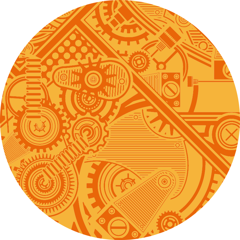 Mechanical Gears game vinyl rug - TenStickers