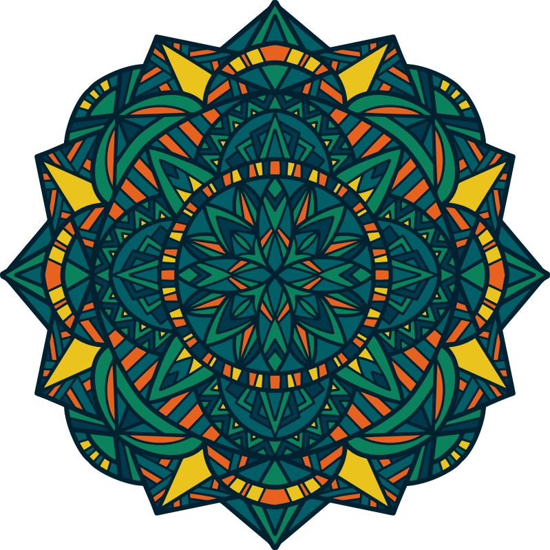 Mandala Circular Artwork mandala vinyl rug - TenStickers