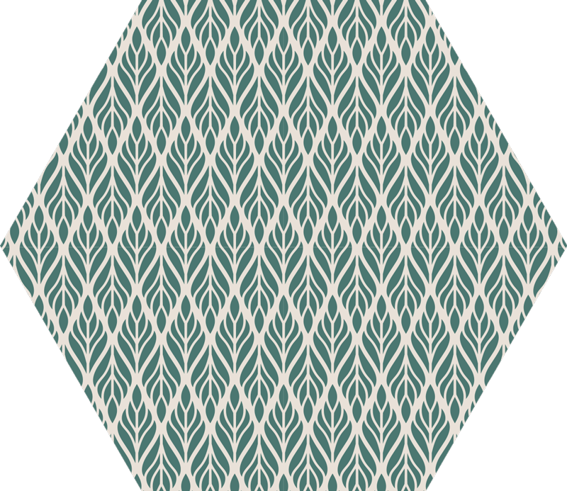 Geometric Leaf Pattern geometric vinyl rug - TenStickers