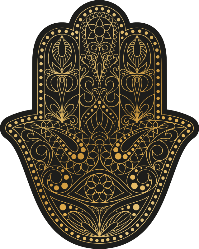 Ornamental Hamsa mandala vinyl rug - TenStickers