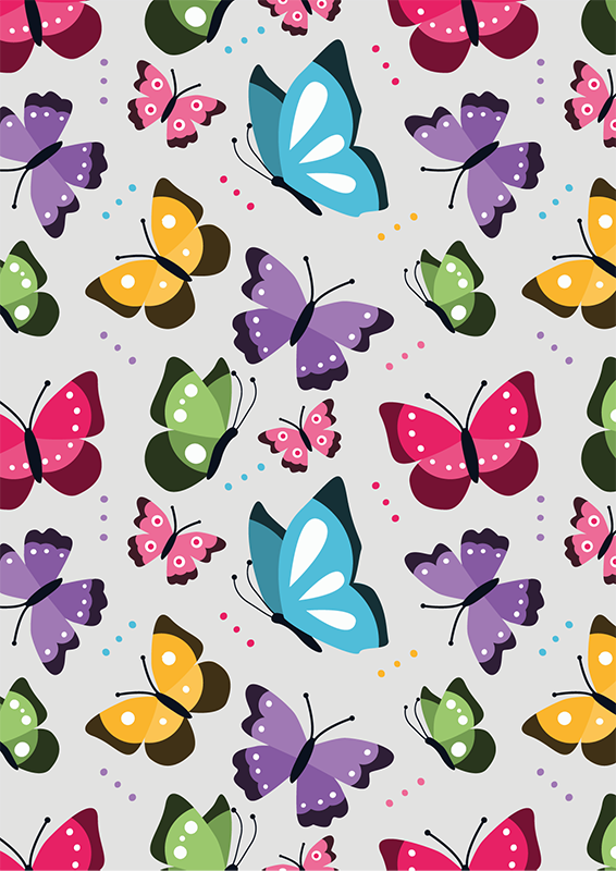 Butterfly Ensemble animal vinyl rug - TenStickers