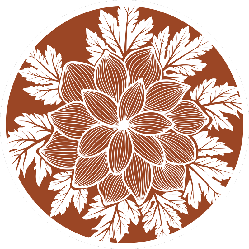 Botanical Motif Centerpiece floral vinyl rug - TenStickers