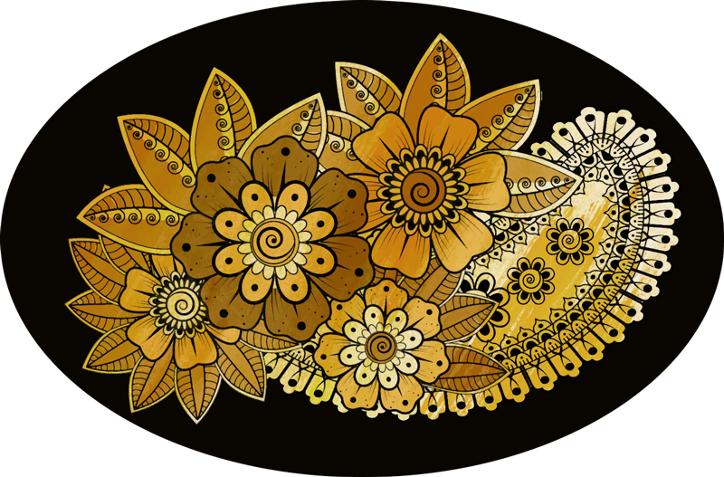 Mandala Detail mandala vinyl rug - TenStickers