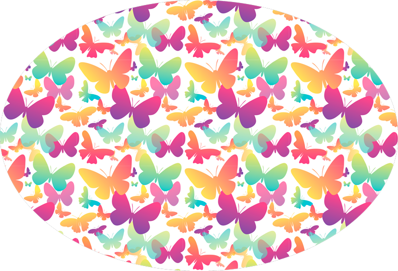 Gradient Butterflies animal rug - TenStickers