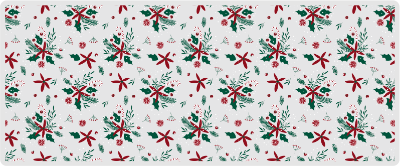 Holiday Foliage Pattern Christmas vinyl rug - TenStickers