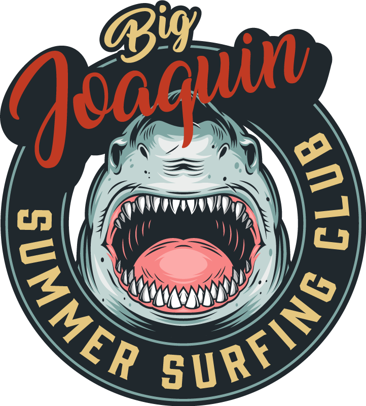 Vintage Big Shark logo animal rug - TenStickers