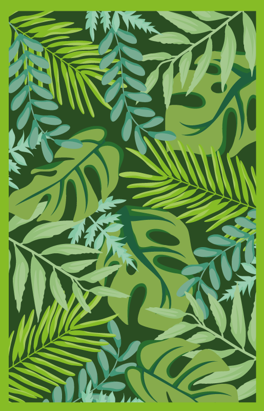 Jungle leaves floral vinyl rug - TenStickers