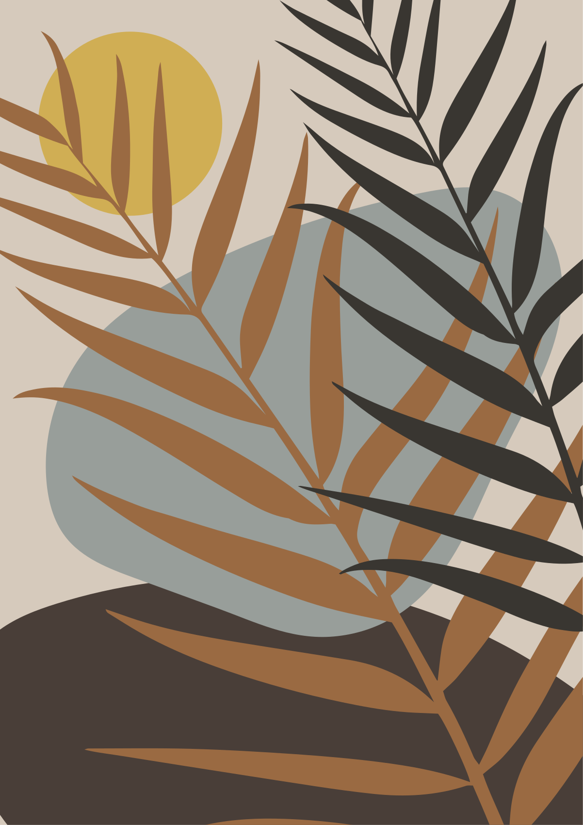 elegant tropical pattern living room rug - TenStickers