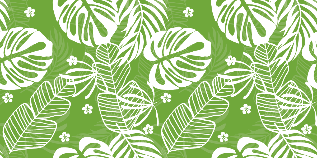 Monstera Leaf Pattern nature vinyl rug - TenStickers