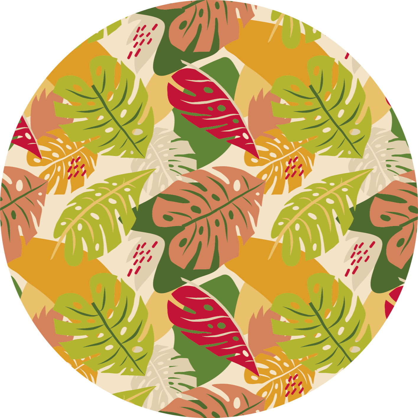 Tropical Foliage Pattern floral rug - TenStickers