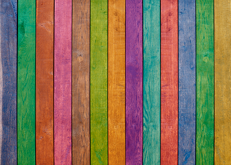 Colorful Plank Pattern wood effect vinyl rug - TenStickers