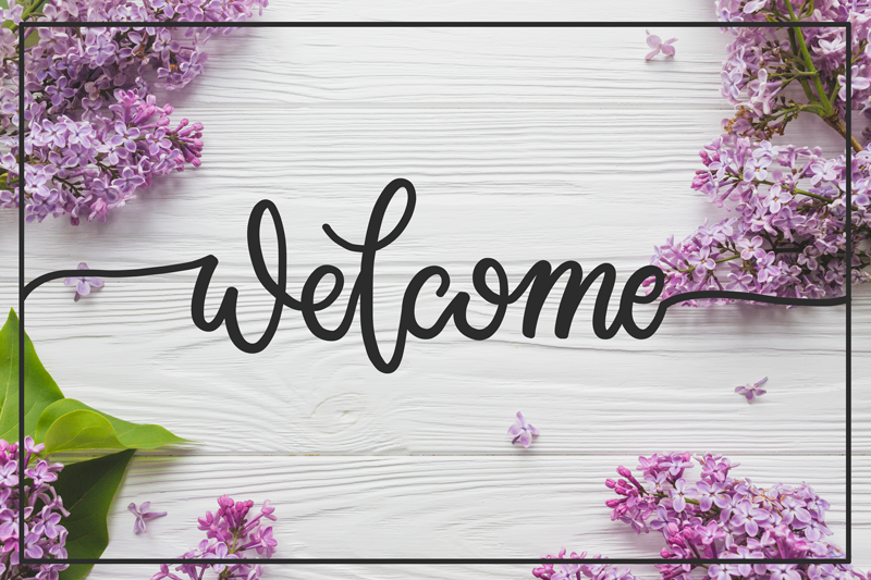 Welcome Floral Entrance custom rug - TenStickers