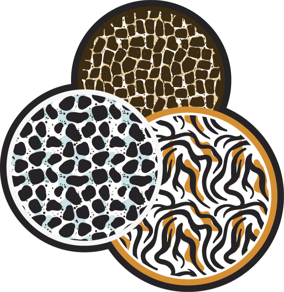 Safari Motif Trio animal print vinyl rug - TenStickers