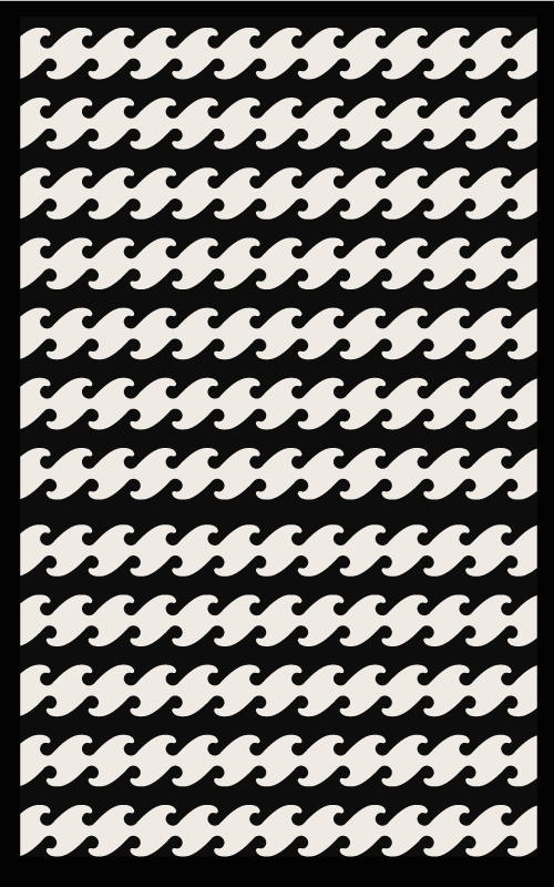 Monochrome Wavy Lines striped vinyl rug - TenStickers