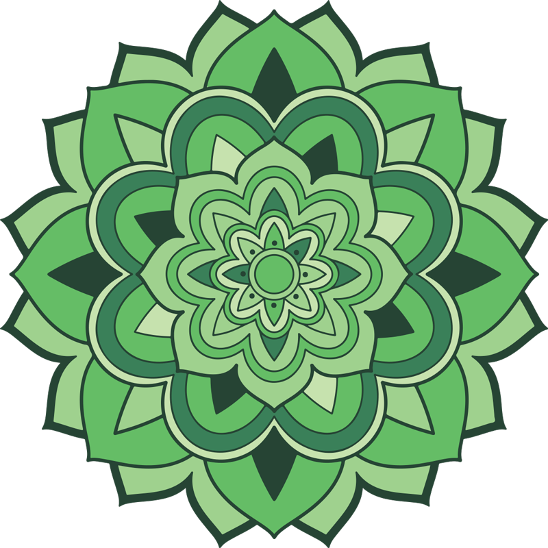 Green mandala mandala rug - TenStickers