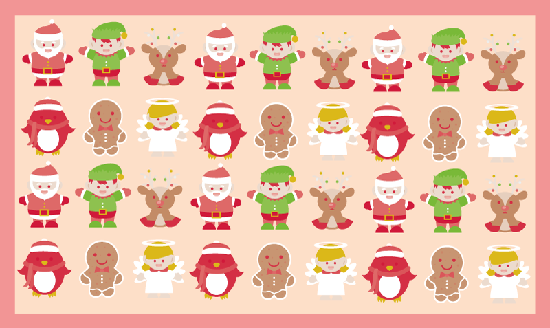 Festive Characters Christmas vinyl rug - TenStickers