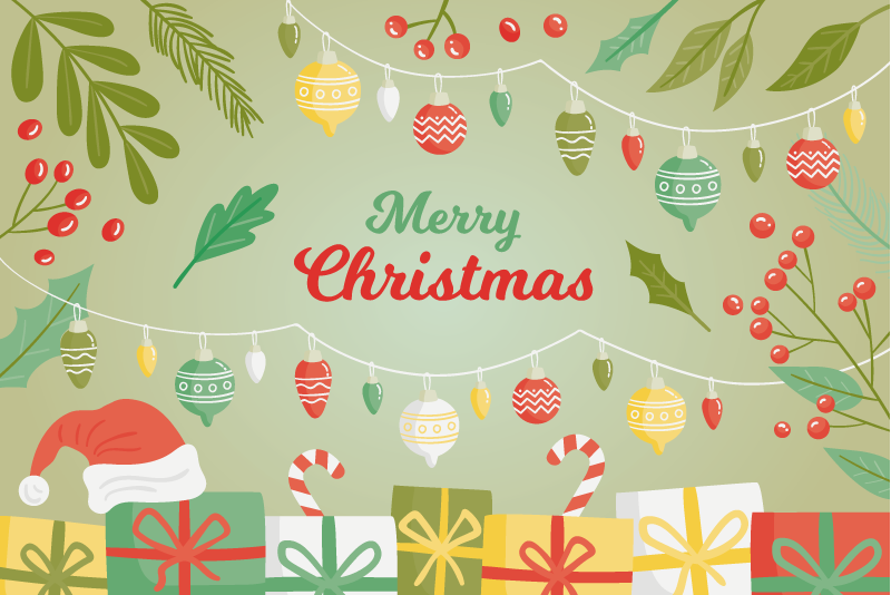 Merry Christmas and gifts Christmas tree mat - TenStickers