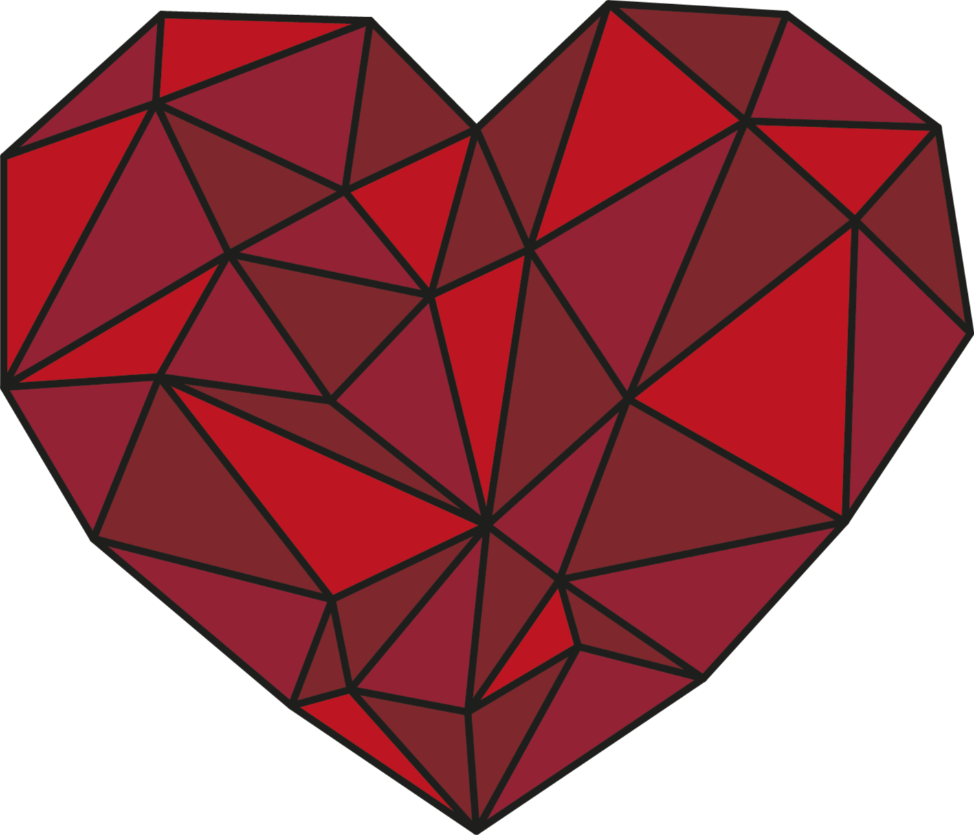 Faceted Heart geometric vinyl rug - TenStickers