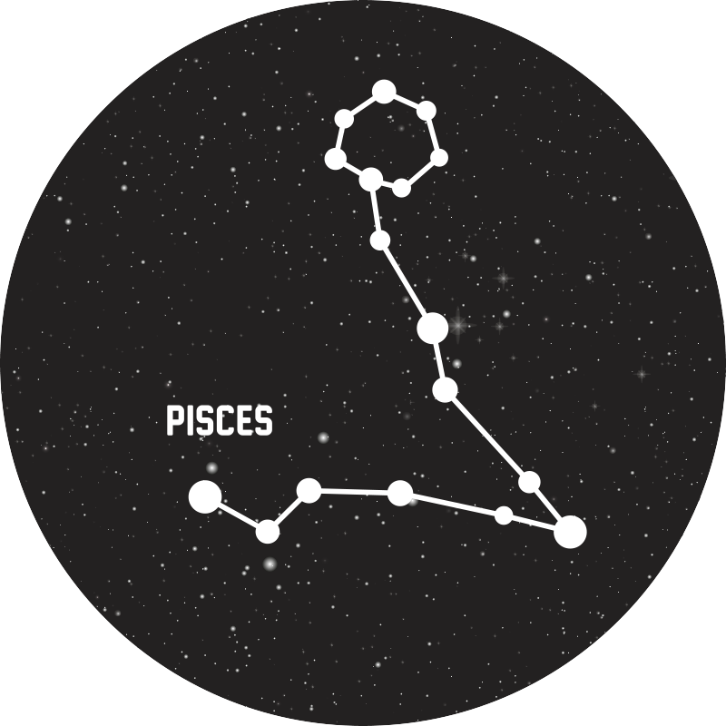 Pisces Constellation star vinyl rug - TenStickers