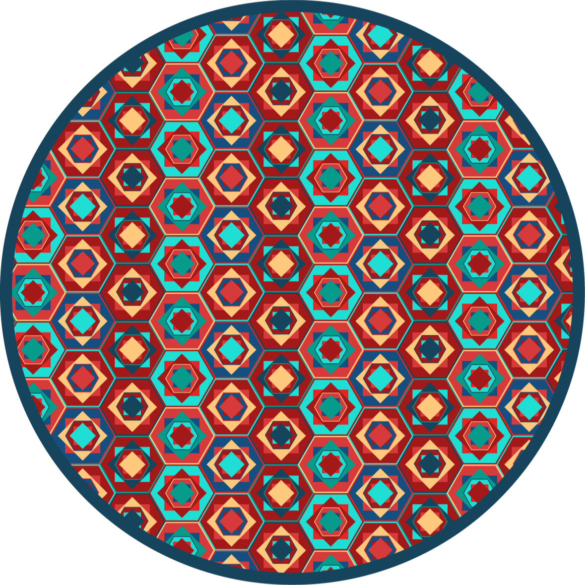 Geometric Harmony Circle geometric vinyl rug - TenStickers