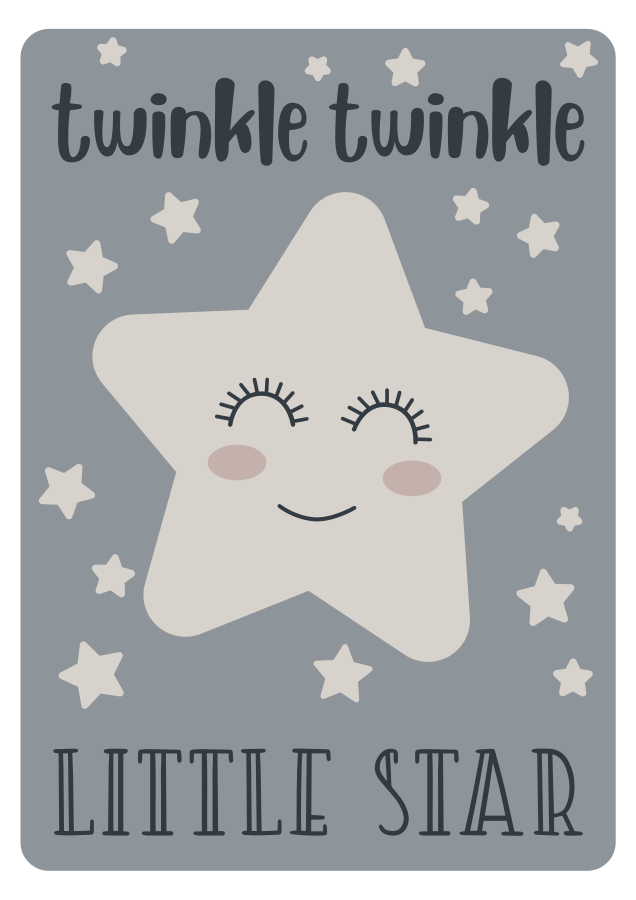 Twinkle Star Theme kids vinyl rug - TenStickers