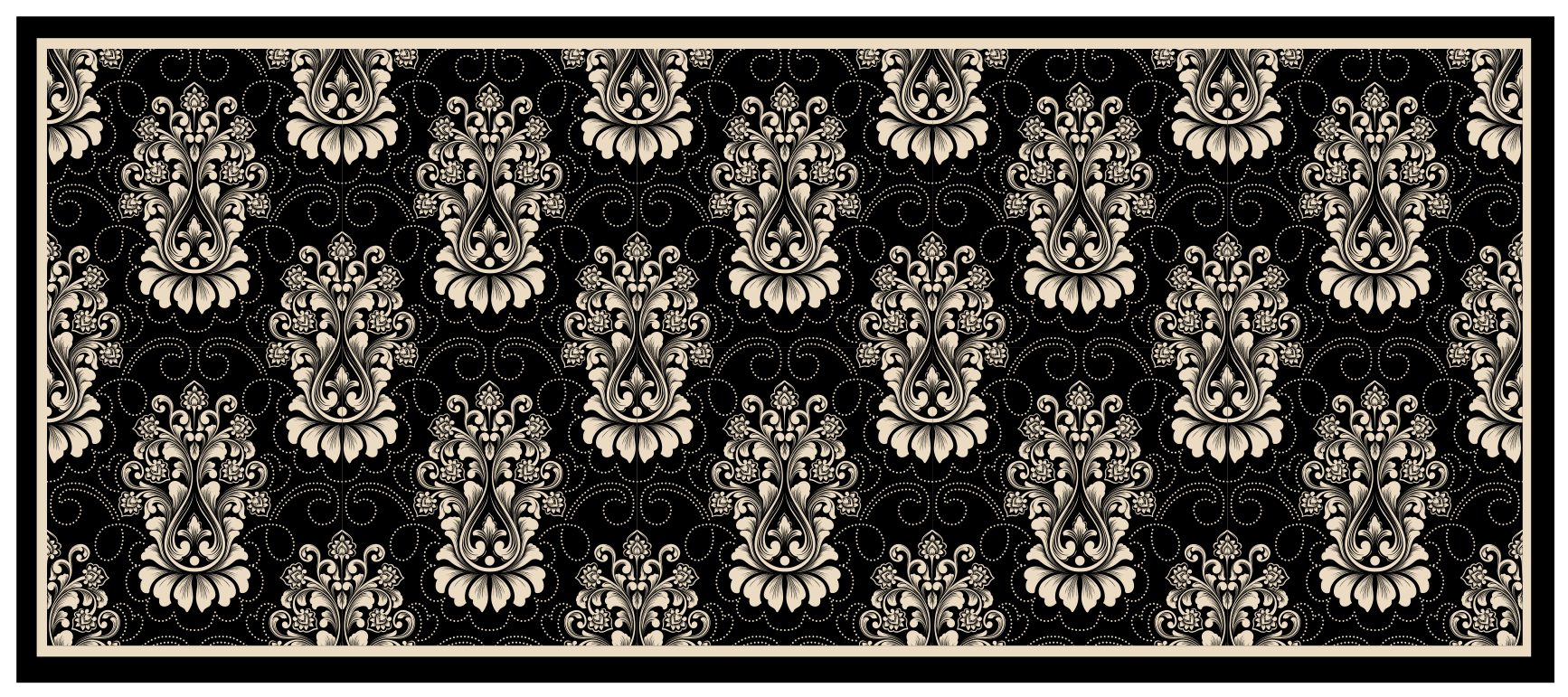 Baroque Floral Pattern vintage vinyl rug - TenStickers