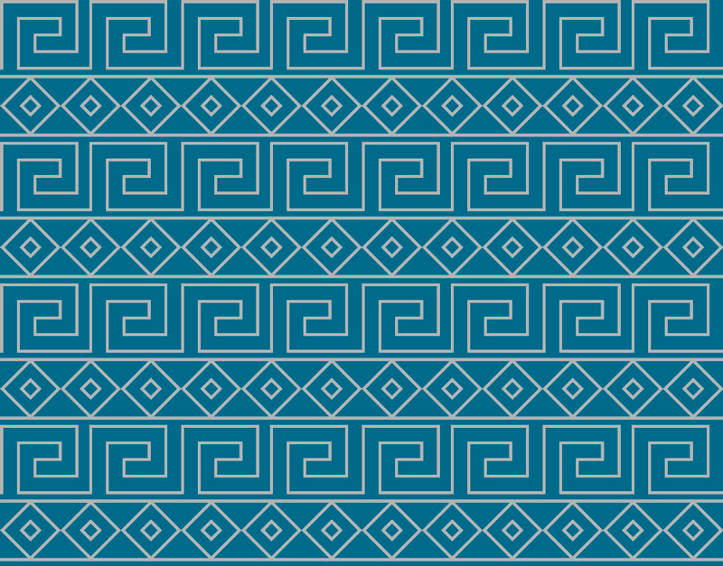 Greek key pattern ethnic rug - TenStickers