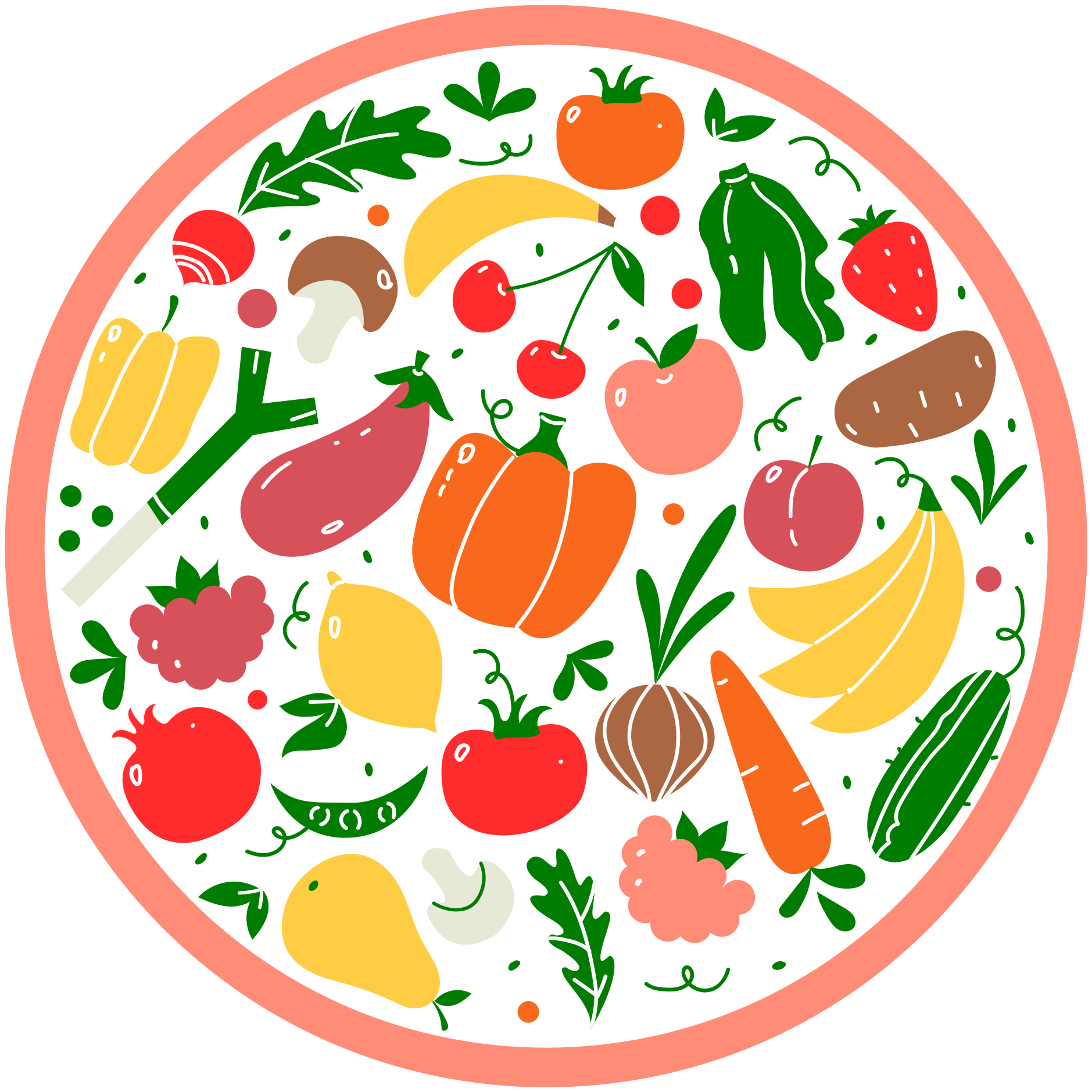 Colorful Fruit Motif floral vinyl rug - TenStickers