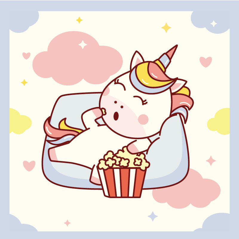 Unicorn Cinema Relaxation kids vinyl rug - TenStickers