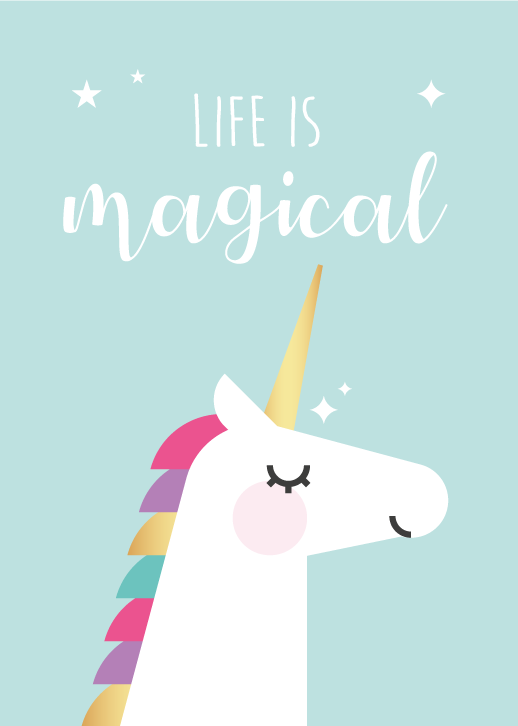 life is magical with unicorn vinyl rug - TenStickers