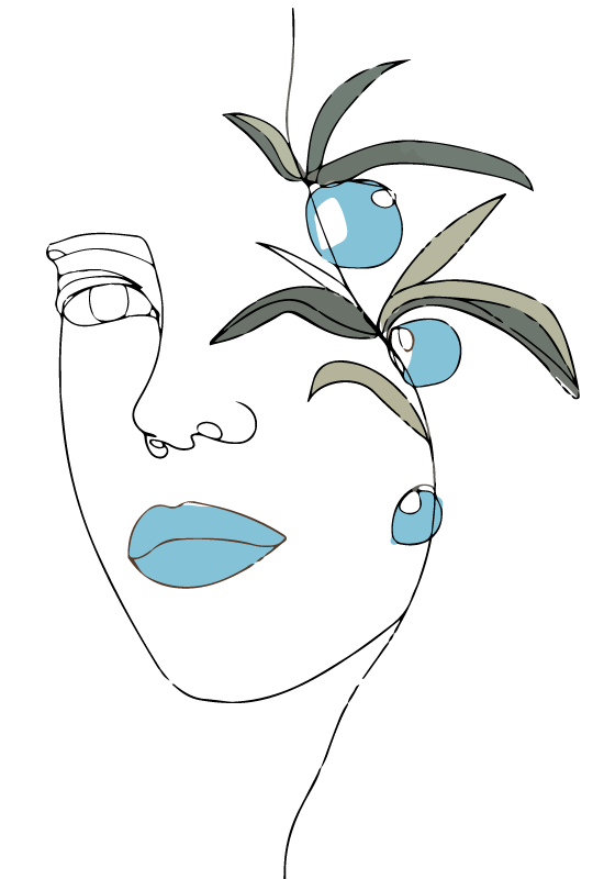 Minimalistic face sketch bedroom rug - TenStickers