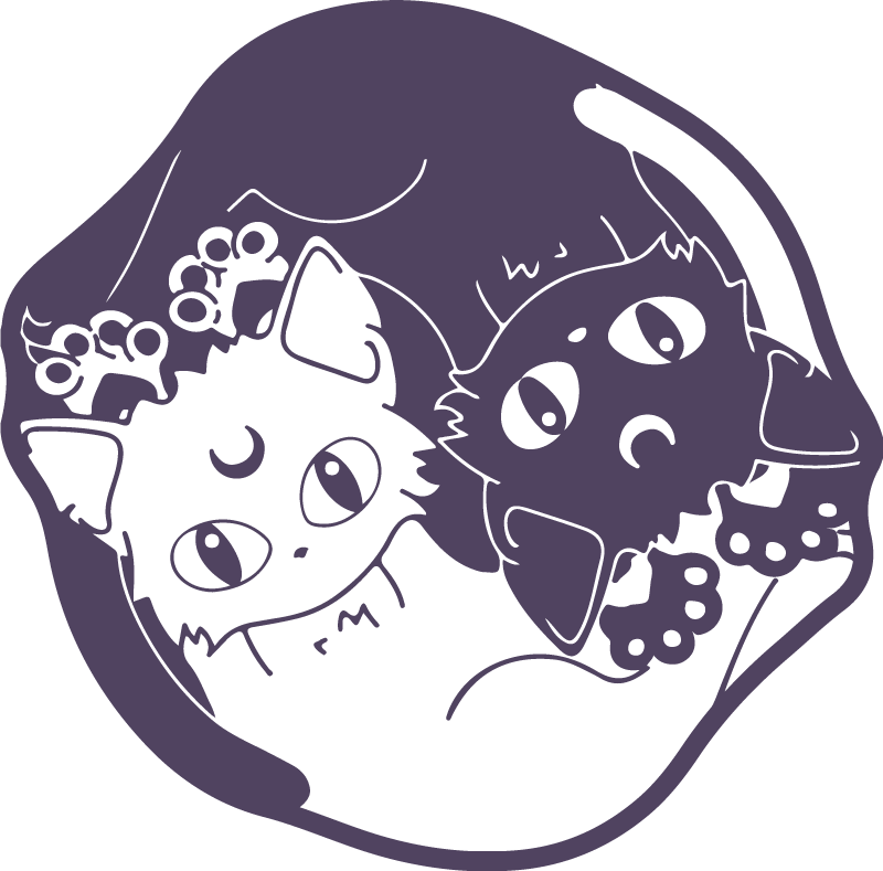 Anime Cat Yin Yang vinyl rug - TenStickers