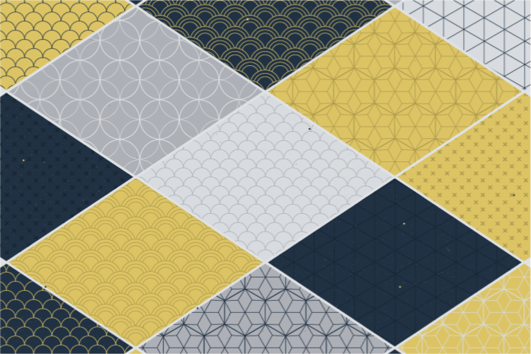 Geometric Mosaic Blend geometric vinyl rug - TenStickers