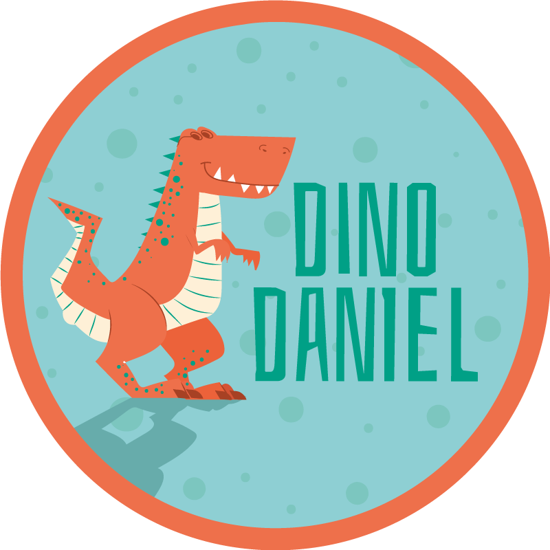 Dinosaur Customizable Circle kids vinyl rug - TenStickers