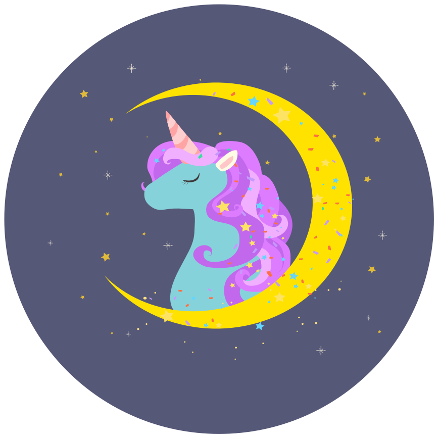 cute unicorn with stars animal rug - TenStickers