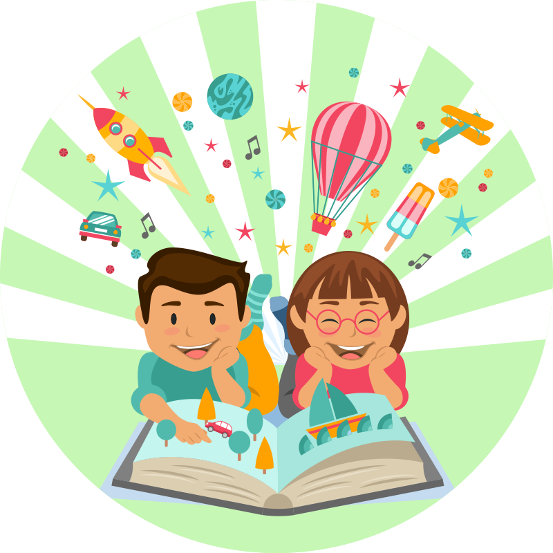 Imaginative Reading kids vinyl rug - TenStickers