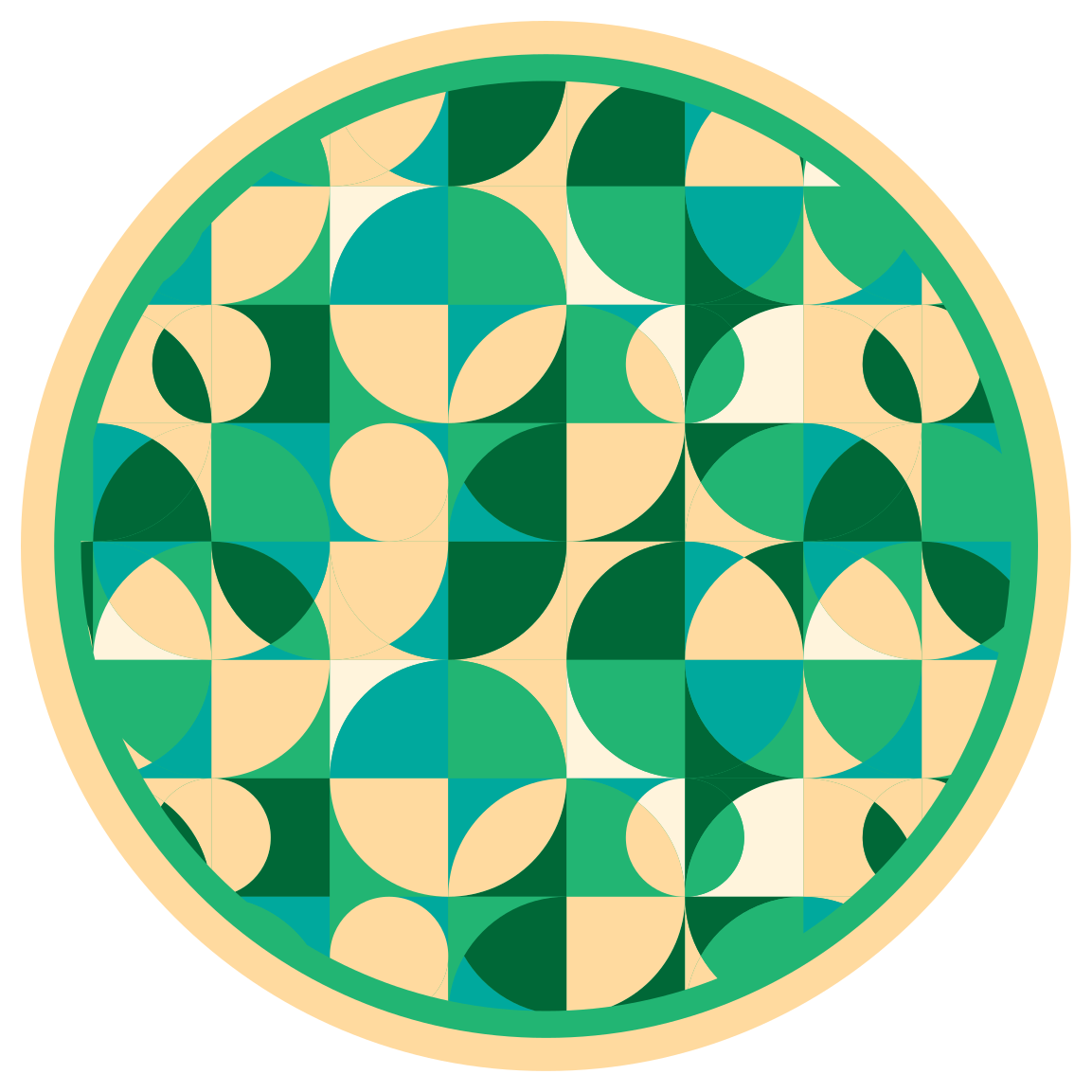 Circular Geometries geometric vinyl rug - TenStickers
